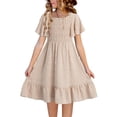thumbnail image 1 of Vestido de verano bilbiano para niñas adolescentes con flor de chifón, talla 6 a 7 años, 1 of 9