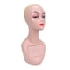 thumbnail image 4 of Cabeza de maniquí calva, ligera, suave, portátil, profesional, cosmetología, peluca facial color de piel, 4 of 9