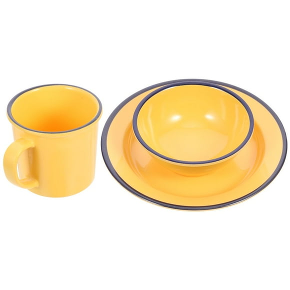 Ensemble de Vaisselle en Mélamine Bol Ensembles Bols Assiettes Assiette Plat Tasse Souper Campingcuisine Plats Service Boire Thé Tasses