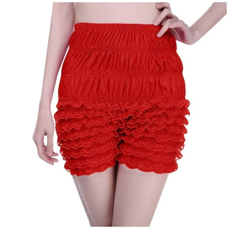 Herrnalise Workout Shorts for Women Women s Fashion Lace Leggings Sexy Multi-layer Lace Causal Bloomers Pants