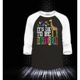 thumbnail image 2 of Shop4Ever Men's It's OK to Be Different Autism Awareness Giraffe Raglan Baseball Shirt X-Large Black/White, 2 of 4