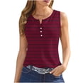 thumbnail image 3 of JDQJBZ Débardeurs Grande Taille pour Femmes à Rayures avec Boutons devant Col Rond Ajusté Crop Top, 3 of 5