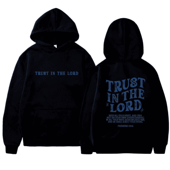 Men's TRUST IN THE LORD Hoodies Religious Hoody Sweatshirt Graphic Hoodies Pullover