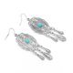 thumbnail image 3 of Pendientes Colgantes Irregulares Simulados Turquesas Pendientes Femeninos de Dorado / Plateado 7.5 X 2.5 Cm Plata, 3 of 9