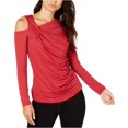 thumbnail image 1 of Vince Camuto Blusa con hombros descubiertos fruncidos para mujer, rojo, grande Vince Camuto Hombro frío, 1 of 2