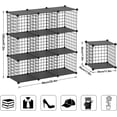 thumbnail image 3 of Wire Cube Storage Organizer, 9-Cube Metal Storage Shelves Bookshelf, Stackable Modular Closet Organizer for Bedroom Living Room, Office, Storage Shelves,Black Plus Iron, 3 of 10