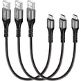 thumbnail image 1 of Fasgear USB C Short Cables 30cm,3 Pack Fast Charging Braided USB A to Type C 2.0 Charger Cords Compatible for Sam-Sung Galaxy S21 Ultra Note 20 S10 Plus S9 S8,Nexus 5X,One-Plus 3,Huawei P20,1ft(Gray), 1 of 7