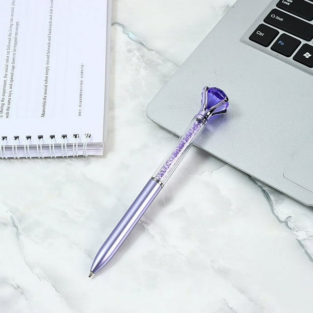 Back to School ! Cameland Large Diamond Ballpoint Pen Colorful Crystal Flash Pen Rotating Color Oil Pen Class Note Taking Pen