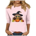 thumbnail image 3 of Wiyuqeen Thanksgiving Shirts for Women 3/4 Sleeve Crew Neck Fall Shirts Plus Size Lightweight Graphic Tees Holiday Tshirts, 3 of 5