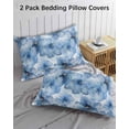 thumbnail image 3 of Blue Floral Spring Pillow Covers King Size 2 Pack, Watercolor Art Elegant Botanical Soft Bed Throw Pillowcases Breathable Cooling Long Lumbar Body Pillow Sham Cover for Bed Sofa 20''x36'', 3 of 7