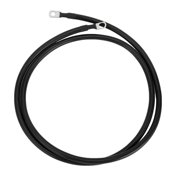Unique Bargains 1 Pc 4 AWG Gauge 5FT Tinned Copper Battery Inverter Cable 3/8" 5/16" Lug Black