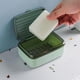 thumbnail image 5 of Jabonera con tapa para lavabo, de plástico con doble drenaje, moderna y fácil de transportar, plegable y ligera, ideal para la cocina.,Wsvlmg, 5 of 9