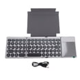 thumbnail image 2 of Teclado Plegable Teclado Inalámbrico Portátil Con Cubierta De Cuero De PU Panel Táctil Para Tableta, Computadora Portátil, Teléfono Inteligente, Conecte Hasta 3, 2 of 7