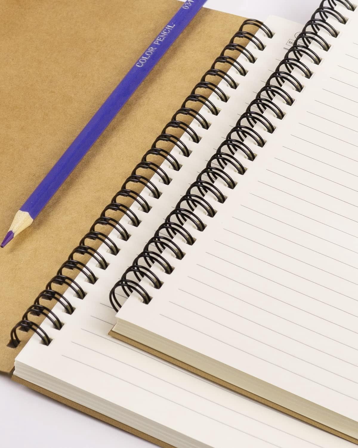 Spiral Notebooks A5 Lined 5Pcs College Ruled Journals Bulk Thick Paper for Work, Study, Notes Taking, Gifts 120 Pages/60 Sheets Kraft Brown