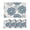 Blue Grey, variant on Sm:)e Floral Vinyl Placemats Set of 4, Heat Resistant Non-Slip Place mats for Dining Table, Washable Durable PVC Vinyl Woven Table Mats, Blue Grey