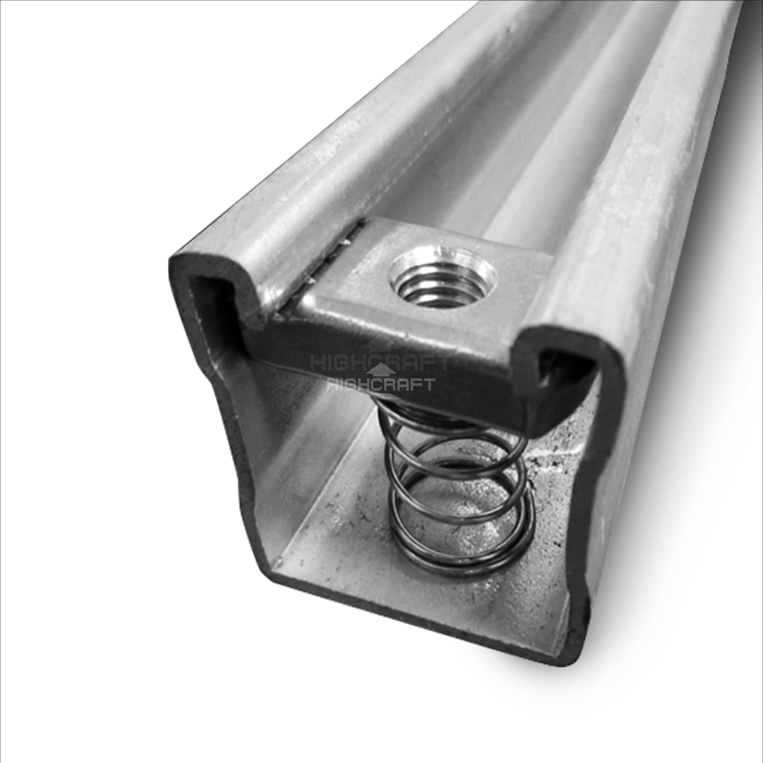 Highcraft 5/8" X 1-3/8" Threaded Strut Channel Nuts W/ Long Spring, Steel 50 Pk