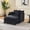 Black Sofa, variant on 39.4" Modern Sofa with Ottoman,Living Room Club Accent Chair Upholstered Armchair,Reading Chair for Bedroom,Luxury Chenille Single Sofa,Blue