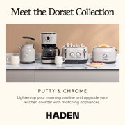 Haden Dorset 1.7 Liter Electric Water Kettle with Base, Putty & Chrome