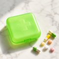 thumbnail image 6 of Pill Organizer 4 Compartment Green 3X3X1 Inch Compact for Travel and Purses, 6 of 7