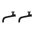 thumbnail image 1 of kurtrusly Easy Installation Basin Universal Fit Long Lasting Compact Single Cold Wall Mounted Sink 02 Black 2Set, 1 of 6