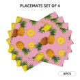 thumbnail image 2 of Placemats Set Of 4 / 6, Cute Pineapple Fragrant Placemats For Dining Table Indoor/Outdoors Heat Resistant Washable Placemats 18" X 12", 2 of 8