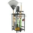thumbnail image 1 of Outsunny Garden Tool Organizer with 14 Hooks, Yard Tool Tower Rack, Black, 1 of 10