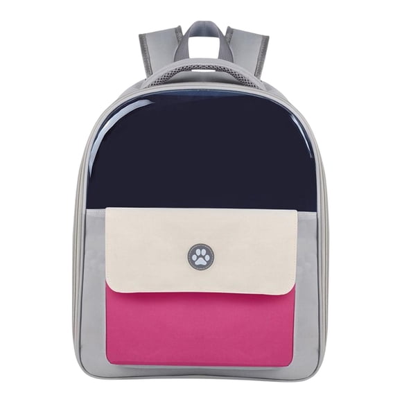 Mochila transportadora para gatos con ventana transparente y bolsillos externos para perros con ventilación Rosa Roja 40cmx21cmx32cm
