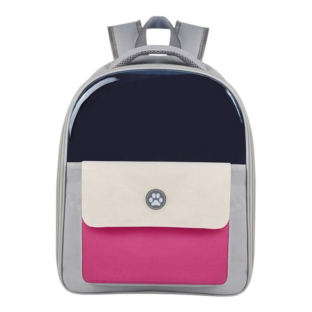 Mochila transportín para gatos con ventana transparente y orificios de ventilación homologados para viajes en avión. Rosa Roja 40cmx21cmx32cm