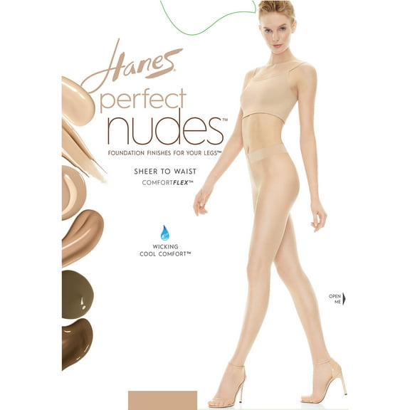 Hanes Perfect Nudes™ Sheer to Waist Run Resistant Light Tummy Control Hosiery Beige/Nude 3 3/4X Women's