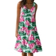 thumbnail image 2 of SMihono Robe d'Été Grande Taille pour Femmes 2023 Décontractée Aguichant Mode Été Imprimée Sans Manches Débardeur Longueur Genou Robes, 2 of 5