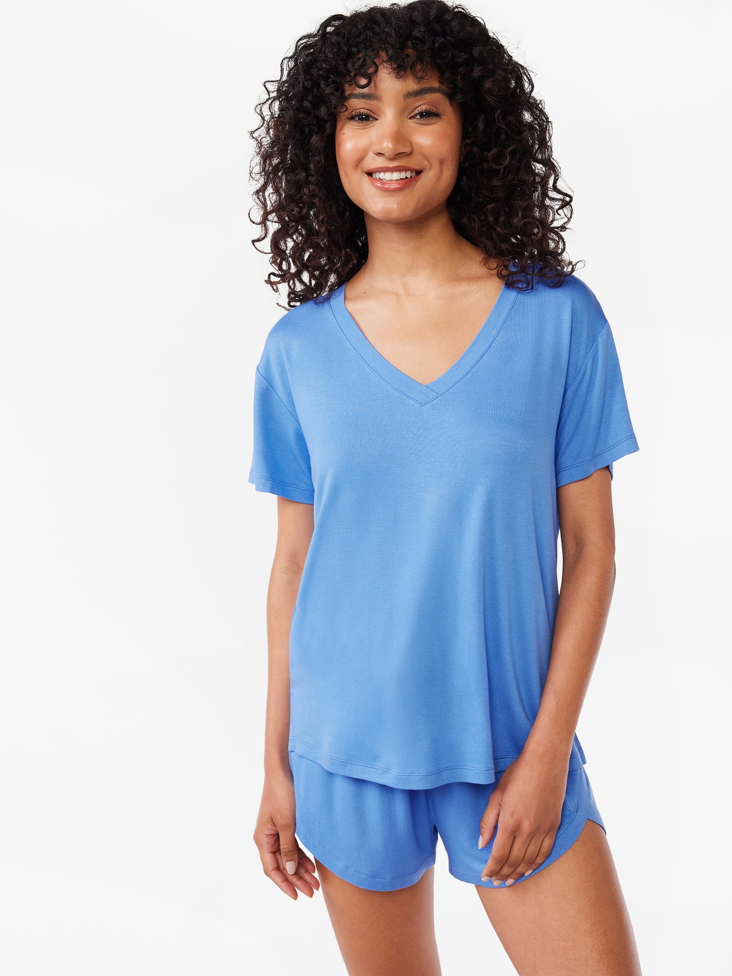 Joyspun Women's V-Neck Sleep T-Shirt, Sizes S to 3X - Walmart.com
