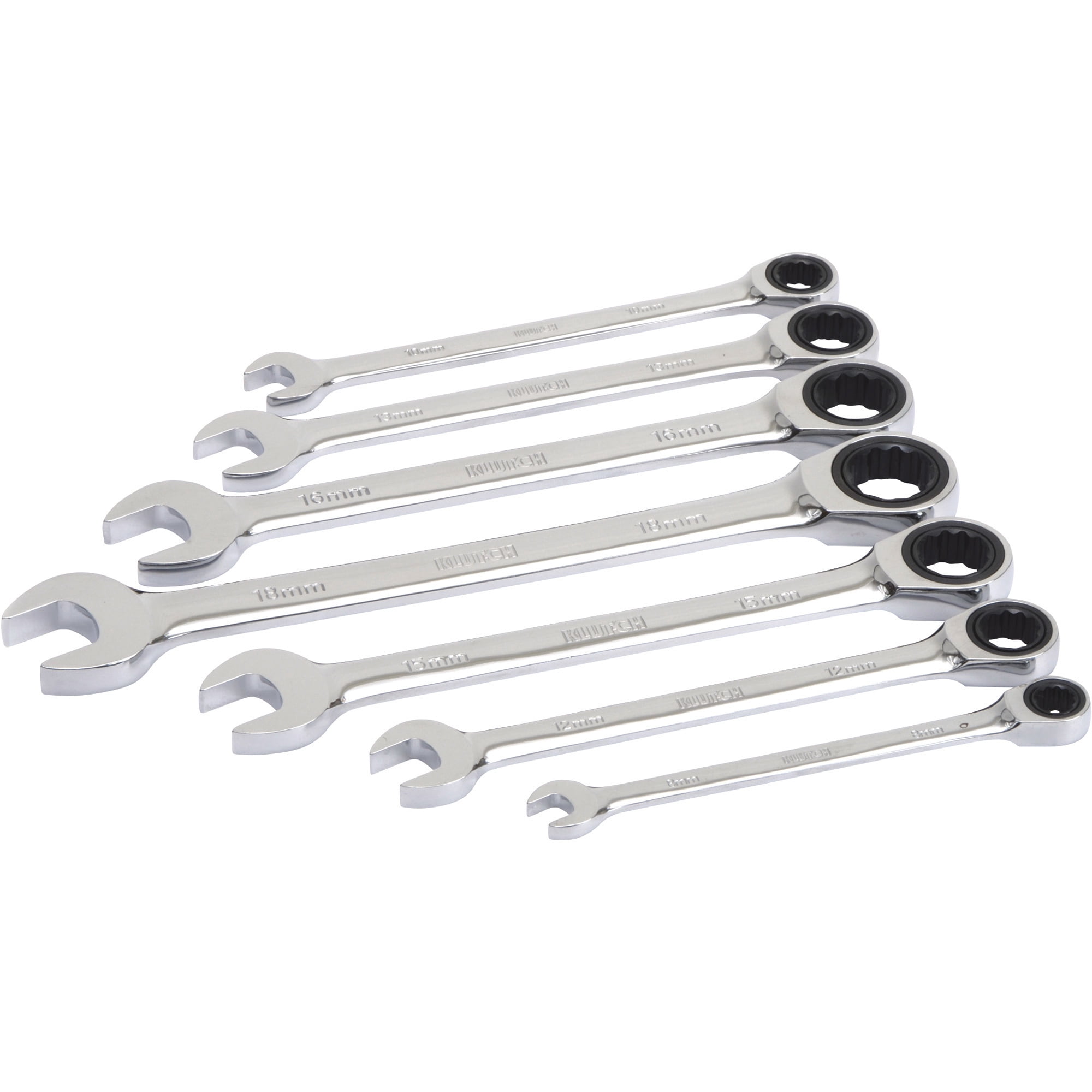 Klutch Ratcheting Wrench Set, 7-Pc., Metric: 8-18mm