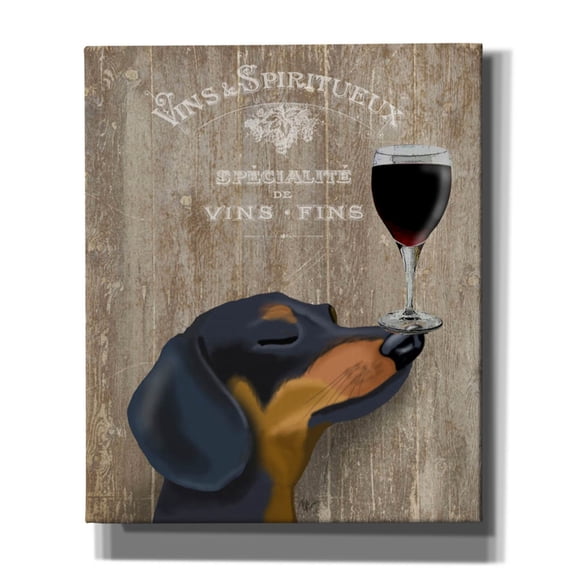 Epic Graffiti 'Dog Au Vin Dachshund' by Fab Funky, Canvas Wall Art, 20"x24"