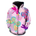 thumbnail image 1 of Sudadera con capucha y cremallera con estampado 3D de mariposas de dibujos animados para hombre y mujer, estilo informal, estilo hip hop, Harajuku, novedad de 2024, 1 of 6