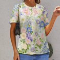 thumbnail image 6 of Floral Colorful Flower Women's T-Shirt Short Sleeve T Shirts Tops Tee Ladies Loose T, 6 of 6