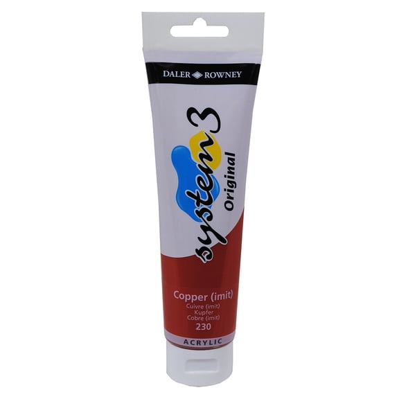 Daler-Rowney Original System 3 Acrylic Paint, 150ml Tube, Copper Imitation