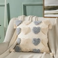 thumbnail image 4 of Boho Decorative Tassel Throw Pillow for Case Accent Woven Tufted Contrast Color Love Heart Sofa Couch Square Cushion Cov, 4 of 12