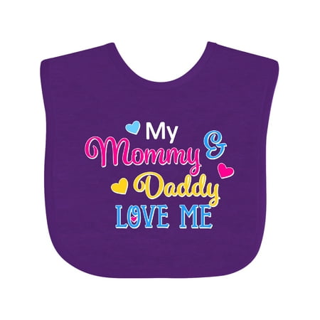 

Inktastic My Mommy and Daddy Love Me with Hearts Gift Baby Boy or Baby Girl Bib