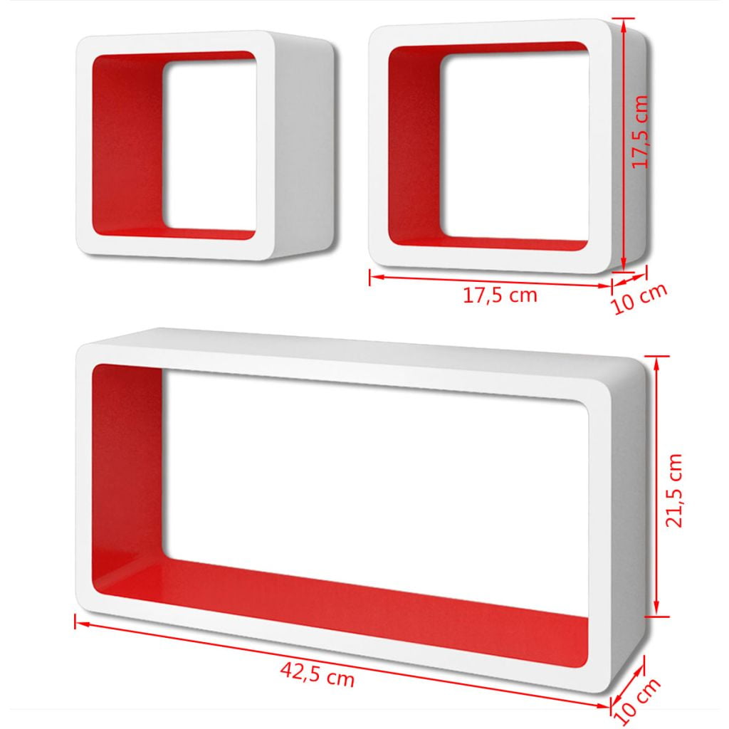 Kepooman 3 Floating Wall Mount Display Rack for Study Room, White