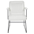 thumbnail image 2 of GT Chair in White Faux Leather with Black Sled Base, 2 of 6