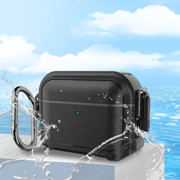 Case for Airpods Pro 2 Case Cover with Lock Protective Cover Compatible for Airpods Pro 2nd 1st Generation Waterproof Dustproof (Black)