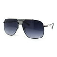 thumbnail image 2 of Mens Flat Top Racer Mobster Metal Rim Retro Luxe Fashion Sunglasses Black - Smoke, 2 of 4