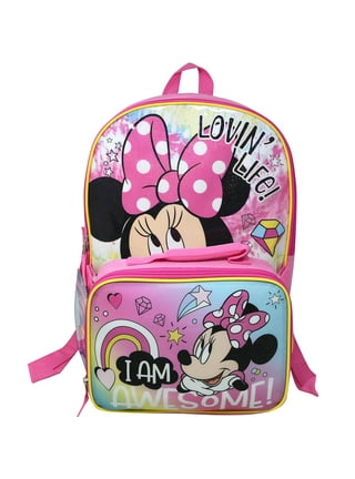Disney mini Minnie Mouse Medium Rolling Backpack, lunch Box and fashio–