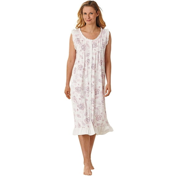 Floral Button Down Nightgown by Cozee Corner