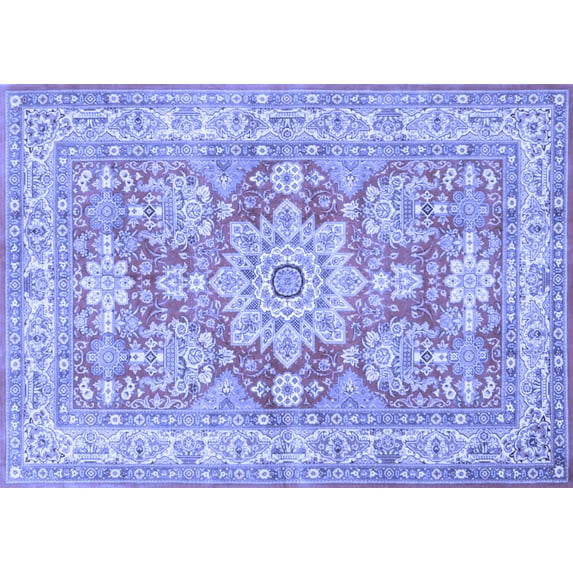 Ahgly Company Indoor Rectangle Medallion Blue Traditional Area Rugs, 2' x 3'