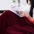 thumbnail image 4 of PiccoCasa 1 Pcs Home Warm Soft Microplush Fleece Solid Throw Blanket Burgundy 60" x 78", 4 of 7