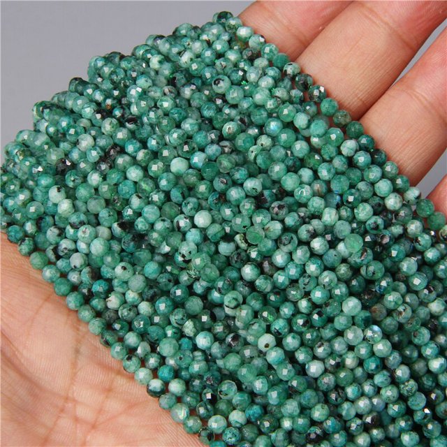 Pequeñas cuentas de piedra facetadas naturales, Mica púrpura, 2/3/4mm, cuarzos, amatistas, ágatas, cuentas facetadas de cristal de fluorita para la fabricación de joyas Tan Jianjun unisex