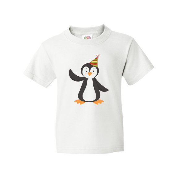 Inktastic Cute Penguin, Penguin With Party Hat Youth T-Shirt