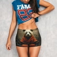 thumbnail image 3 of Balery Jungle Meditating Panda Pantalones cortos de entrenamiento estampados para mujer, sin costuras, ajustados, para gimnasio, yoga, correr, deportes, ejercicio activo, fitness.-X-Large, 3 of 8