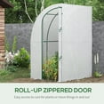thumbnail image 5 of Outsunny 5' x 4' x 7' Outdoor Lean to Greenhouse, Walk-In Green House Plant Nursery with Roll-up Window, PE Cover, White, 5 of 9